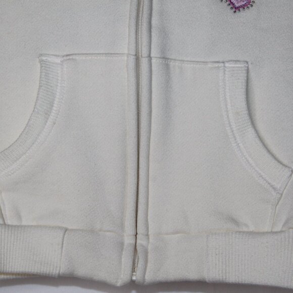 WONDER KIDS PRINCESS FULL ZIP UP HOODED SWEATSHIRT SZ 24 MONTHS CREAM PINK PURPL - Picture 5 of 16